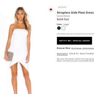 Susana Monaco Strapless White Dress Small NWT